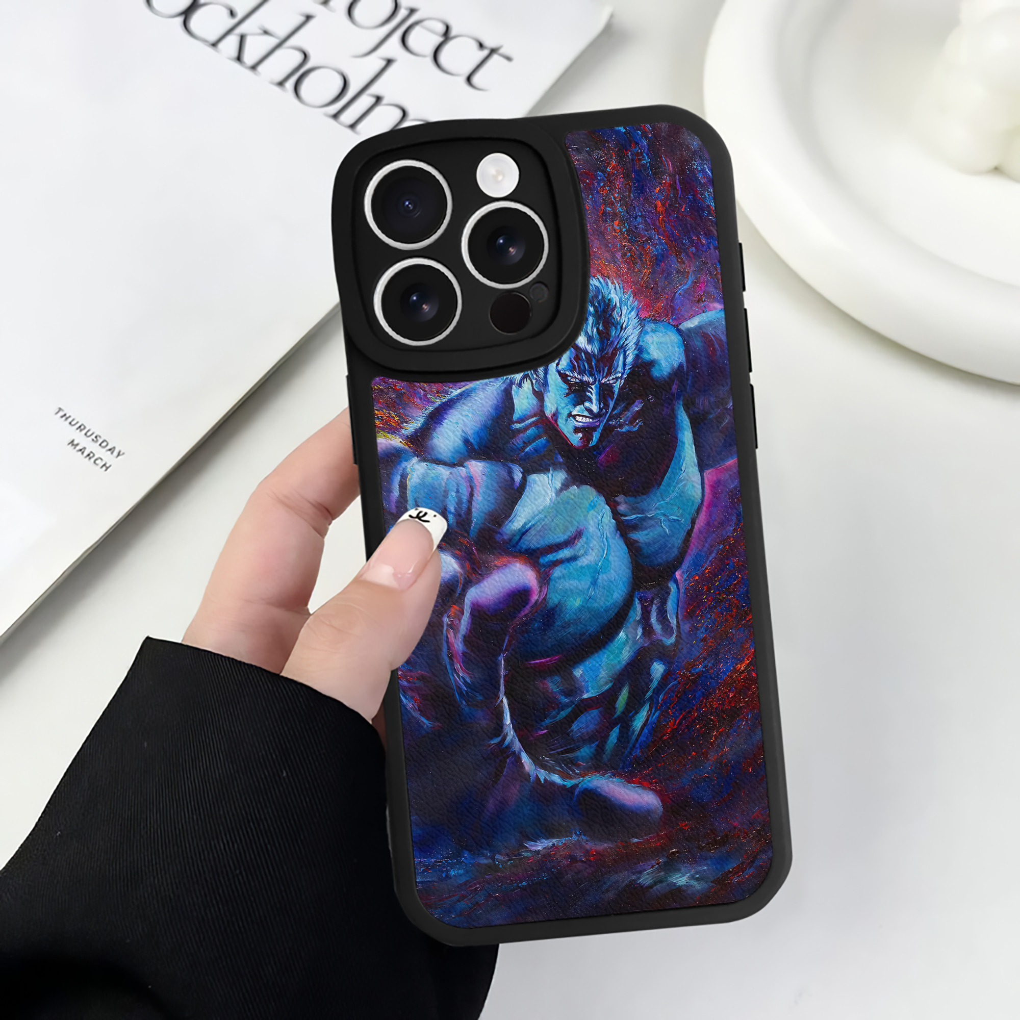 （画像用） 北斗の拳 Fist of the North Star 【iPhone 16シリーズ対応】シリコンスマホケース（レザー調） 材質：シリコン